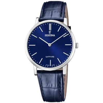 Abbildung von Festina Quarzuhr Swiss Made, F20012/3, Armbanduhr, Herrenuhr, Damenuhr, Lederarmband, Saphirglas