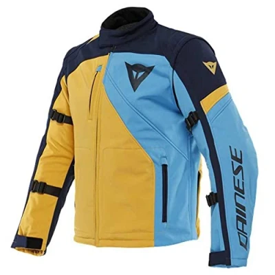 Abbildung von Dainese Ranch Tex Jacke, Enduro Herren, Mineral Yellow/Black Iris/Hellblau, 50