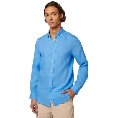 Abbildung von Scotch &amp; Soda Men&#039;s Seasonal core Regular fit Linen Shirt, Aqua Blue, L