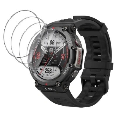 Abbildung von FWang [4 Stück] Temperglas Schutzfolie für Amazfit T Rex 2,9H Härte,kratzfest,blasenfrei,HD Displayschutzfolie