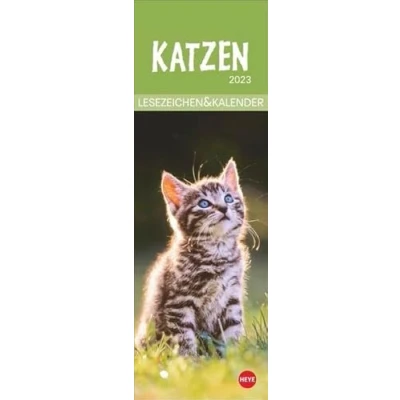 Abbildung von Katzen Lesezeichen &amp; Kalender 2023. Süße Kätzchen in einem Mini Kalender. Perfekt als kleine Aufmerksamkeit zu Weihnachten. Das Mitbringsel für Katzenfans und Bücherwürmer!
