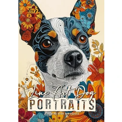 Abbildung von Line Art Hunde Portraits Malbuch für Erwachsene: abstrakte Muster Erwachsene Blumen zentangle Malbuch: ... coloring book dog