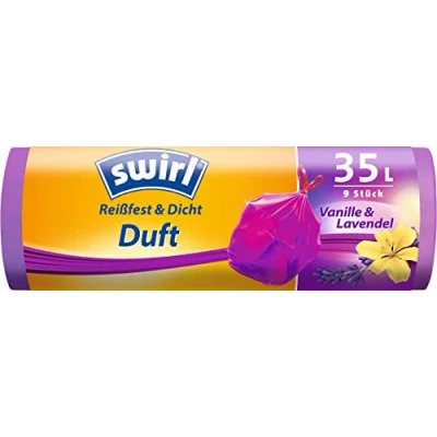 Abbildung von Swirl Duft Müllbeutel Vanille Lavendel mit Zugband, 35 Liter, 1 Rolle 9 Beuteln