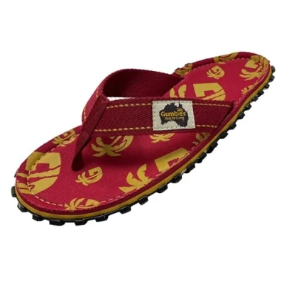 Abbildung von Gumbies Original in Red Multi G T Strap Zehentrenner Hergestellt aus recycelten Materialien