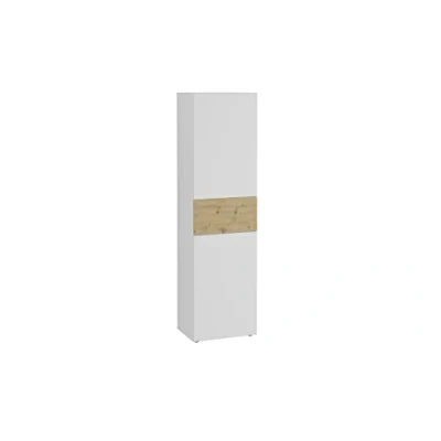Abbildung von FMD Möbel BELM 6 Garderobenschrank, Holzwerkstoff, Brillantweiß/Artisan Eiche, rechteckig