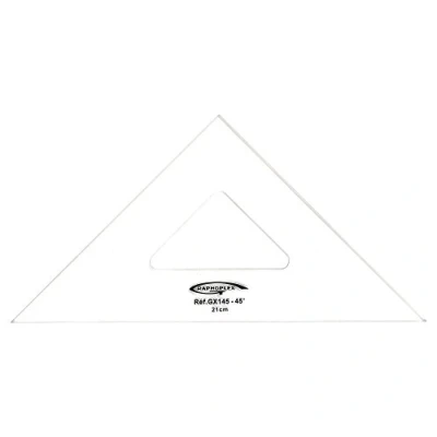 Abbildung von Graphoplex Zeichendreieck, 45 3 Kanten Rechte transparent 21 cm durchsichtig