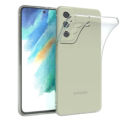 Abbildung von EAZY CASE Hülle kompatibel mit Samsung Galaxy S21 FE 5G Schutzhülle Silikon, Ultra dünn, Slimcover, Handyhülle, Silikonhülle, Backcover, Durchsichtig, Klar Transparent