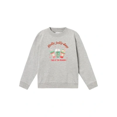 Abbildung von Name it Weihnachts Sweatshirt für Kinder, Größe: 116, Grey melange
