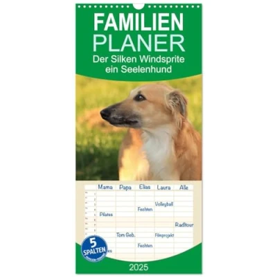 Abbildung von Familienplaner 2025 Der Silken Windsprite ein Seelenhund mit 5 Spalten (Wandkalender, 21 cm x 45 cm), CALVENDO