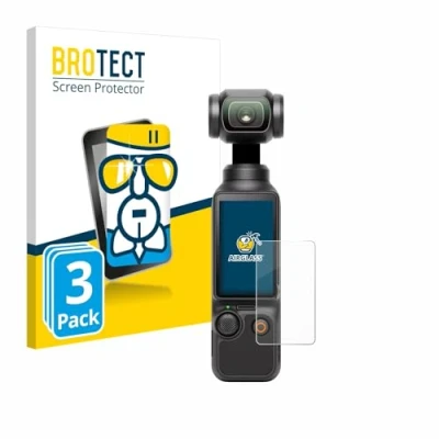 Abbildung von BROTECT Schutzglas für DJI Osmo Pocket 3 (3 Stück) Schutzfolie Panzer Folie Glas [Extrem Kratzfest 9H, Anti Fingerprint, Ultra Transparent]