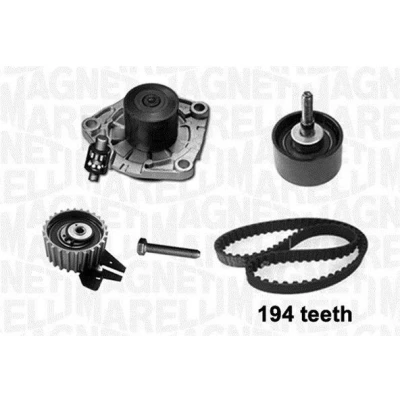 Abbildung von MAGNETI MARELLI 341404050001 Wasserpumpe + Zahnriemensatz FIAT: BRAVO 2, Grande Punto Schrägheck, Evo Schrägheck