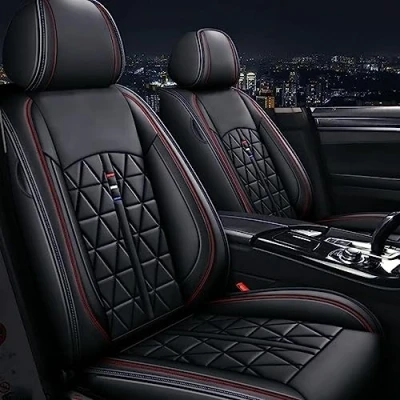 Abbildung von Autositzbezüge Auto Vordersitz 2 Stück Set Leder Universal Geeignet Für Audi A1 A3 8p 8v 8l A4 B6 B7 B8 A5 Sportback A6 A7 Q2 Q3 Q5 Q7 Sq5
