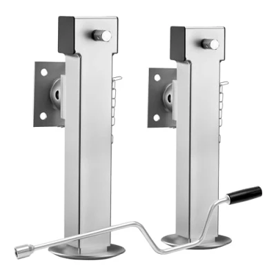 Abbildung von XPOtool Stützen Set für Kipper Hochlader Anhänger, 140 x 415 mm, Stützlast 1350 kg pro Stütze, Hub 240 klappbare Stützfüße