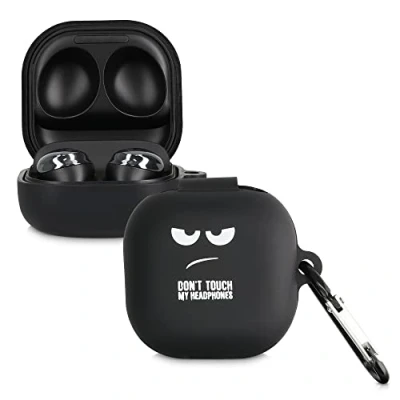 Abbildung von kwmobile Hülle kompatibel mit Samsung Galaxy Buds 2 Pro/Buds / Live Silikon Kopfhörer Schutzhülle Case Cover Weiß Schwarz