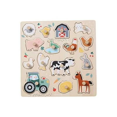 Abbildung von Vertbaudet Steckpuzzle,Lovely Farm, Holz FSC® beige