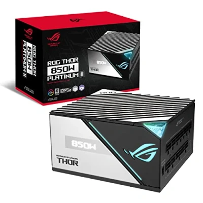 Abbildung von ASUS ROG Thor 850W Platinum II Netzteil (Aura Sync RGB Belechtung, OLED Display,135 mm Axial Tech Lüfter mit PWM Steuerung, 0dB Kühlung, PCIe 5.0 Ready)