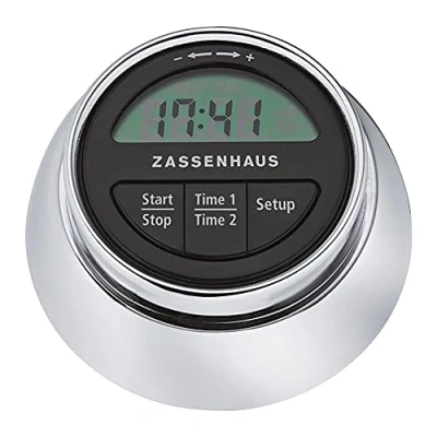 Abbildung von Zassenhaus Digital Timer SPEED Retro Kurzzeitmesser Praktisch und Stilvoll Silber