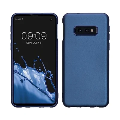 Abbildung von kwmobile Case kompatibel mit Samsung Galaxy S10e Hülle Schutzhülle aus Silikon metallisch schimmernd Handyhülle Metallic Blau