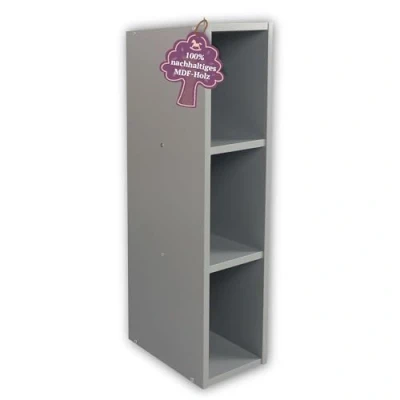 Abbildung von Puckdaddy Mikkel Stauraumregal kompatibel mit IKEA Malm Kommoden 19x30x75cm Regal aus Holz in Grau Fächerregal für Wickelkommoden Wickeltisch zur Kinderzimmer Aufbewahrung