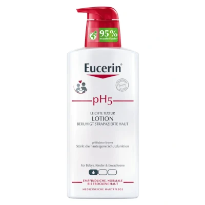 Abbildung von Eucerin Hautschutz Lotion Leicht PH5, Hautpflege FÜR Empfindliche HAUT Feuchtigkeitspflege, Größe: 400 ml,