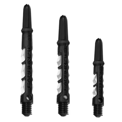 Abbildung von Harrows Dart Shafts Carbon ST Stiele mit Pyramidenringen, Medium, Weiß