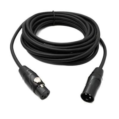 Abbildung von System S Audio Kabel 5 m XLR 3 Pin Stecker zu Buchse Adapter in Schwarz