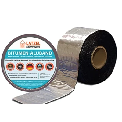 Abbildung von Bitumen Aluband Dichtband Reparaturband Dachdeckerband 50 mm Farbe Aluminium Rolle 10 m.