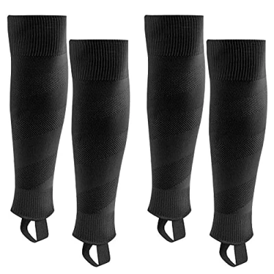 Abbildung von Northdeer Kinder Herren Stutzen Fussballstutzen Stegstrümpfe Fussball Sleeve Fussballsocken 2 Paar (Schwarz M)