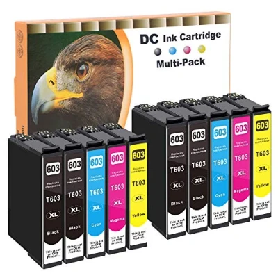 Abbildung von D&amp;C 10x Druckerpatronen Kompatibel für Epson 603 XL WorkForce WF 2810 DWF 2830 2835 2850 Expression Home XP 2100 Series 2105 3100 3105 4100