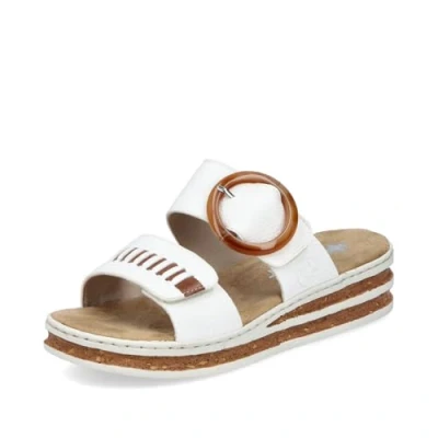 Abbildung von Rieker Pantolette hoch, Damen, Größe: 36, Wit Lederimitat/textil