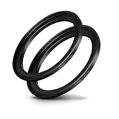 Abbildung von Step Up Ring für Kamera Objektiv, 67 mm 77 und 82 (67 Objektiv auf Filter), Premium Aluminium (2 Stück)