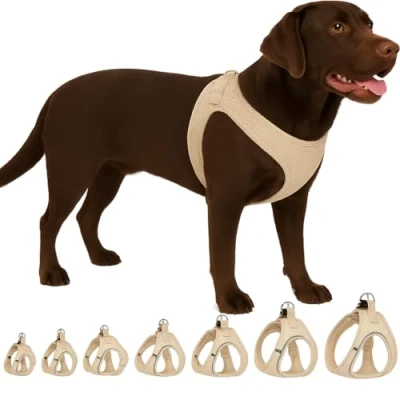 Abbildung von Flamingo Step Go Bento Geschirr Beige, XL (A: 40 43 cm, B: 49 54 3 mm), Verstellbar und Robust, Ideal für Französische Bulldogge, Cocker Spaniel, Shiba Inu, Miniature Bull Terrier usw.