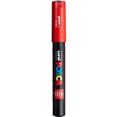 Abbildung von uni ball 181721 POSCA Marker mit kalibrierter Spitze, rot, 1 Stück
