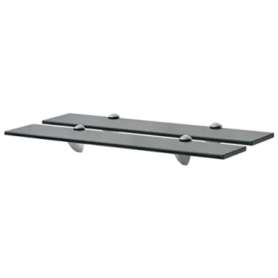 Abbildung von vidaXL 2X Regal Schwebend Wandregal Glasregal Glasboden Glasablage Badablage Wandablage Badregal Ablage Regale Bad Glas 60x20cm 8mm Schwarz