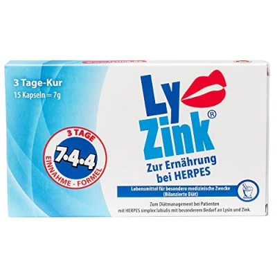 Abbildung von LY Zink, Zur Ernährung bei Herpes, Lysin + Für langanhaltende gesunde Lippen, 15 Kapseln