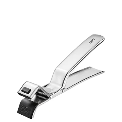 Abbildung von GEFU 15610 Backofenzange FIXIT Zange für Pizzableche, Backbleche, Auflaufformen, rutschfester Greifer, schützt vor Verbrennungen, 19.2 x 3 6.5 cm