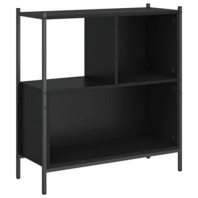 Abbildung von vidaXL Bücherregal, Regal mit viel Stauraum, Bücherschrank Standregal für Wohnzimmer Büro Schlafzimmer, Lagerregal Aktenregal, Schwarz Holzwerkstoff