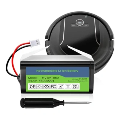Abbildung von 4500mAh RVBAT850 Akku für Shark Ion Roboter RV1001AE, R75, R85, S87, RV751,RV1000,RV2001 RV2001WD,R3Z, R4Z Roboterstaubsauger(2 Prong Stecker) ‌‌(NOT TQTHL Tesvor X500 Akku,14.4V 3500mAh)