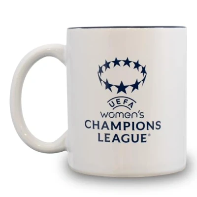 Abbildung von UEFA Frauen Champions League Tasse UWCL, Offiziell optimals Merchandise, Tee, Kaffee, Keramik, 11 Unzen, Tolle Geschenkidee Für Fußballfans, Kinder und Erwachsene