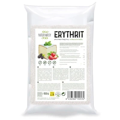 Abbildung von Erythrit Natürlicher Süßstoff, kalorienfreier Zuckerersatz, Premium KETO Süßstoff. 100% vegan, für Diabetiker und Diäten geeignet, KEINE Karies 950Gr