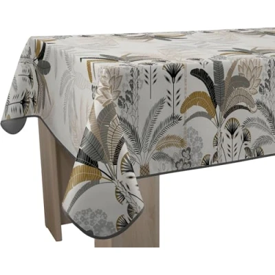 Abbildung von Le linge de Jules Tischdecke, schmutzabweisend, Palmen rechteckig, 150 x 200 cm
