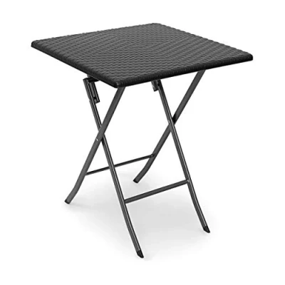 Abbildung von relaxdays Gartentisch klappbar BASTIAN, Schwarz, Quadratisch