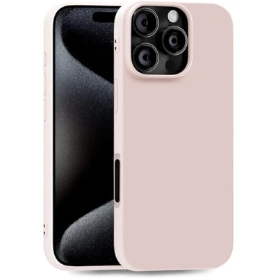 Abbildung von MyGadget Hülle kompatibel mit Apple iPhone 16 Pro Max robuste Handyhülle TPU Case Slim Silikonhülle Back Cover Kratzfest Schutzhülle matt Hellrosa