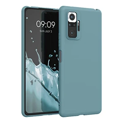 Abbildung von kwmobile Hülle kompatibel mit Xiaomi Redmi Note 10 Pro weiches TPU Silikon Case Cover geeignet für kabelloses Laden Arctic Night