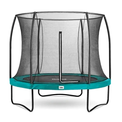 Abbildung von Salta Comfort Edition ⌀183/213/251/305/366/396/427cm TÜV geprüft Schwarz/Grün/Pink rundes Outdoor Trampolin, Gartentrampolin Set mit Sprungmatte, Sicherheitsnetz, Federn, Randabdeckung