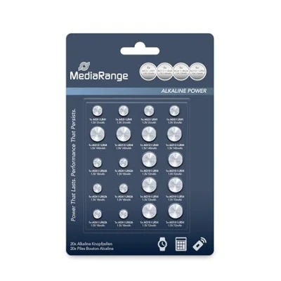 Abbildung von Mediarange 20 Alkaline Knopfzelle 4x AG3 6x AG4 AG10 AG13