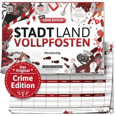 Abbildung von DENKRIESEN Spiel STADT LAND VOLLPFOSTEN® CRIME EDITION &quot;Mordslustig.&quot;...