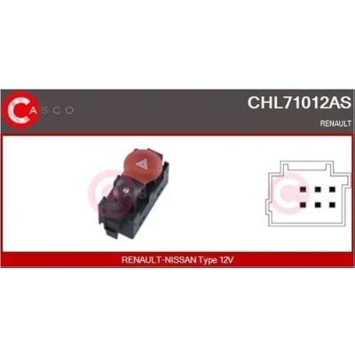 Abbildung von CASCO CHL71012AS Warnblinkschalter 6 polig 12V RENAULT: Kangoo II Express