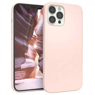 Abbildung von EAZY CASE Handyhülle Silikon mit Kameraschutz kompatibel iPhone 12 Pro Max in Hellrosa, Rosa, Ultra dünn, Slimcover, Silikonhülle, Hülle, Softcase, Backcover