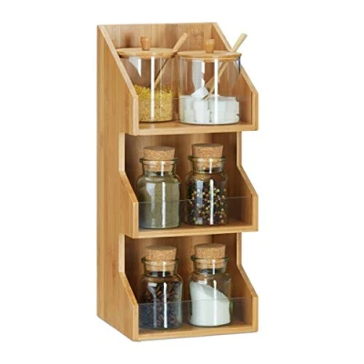 Abbildung von relaxdays Aufbewahrungsbox Organizer Bambus mit 3 Ebenen